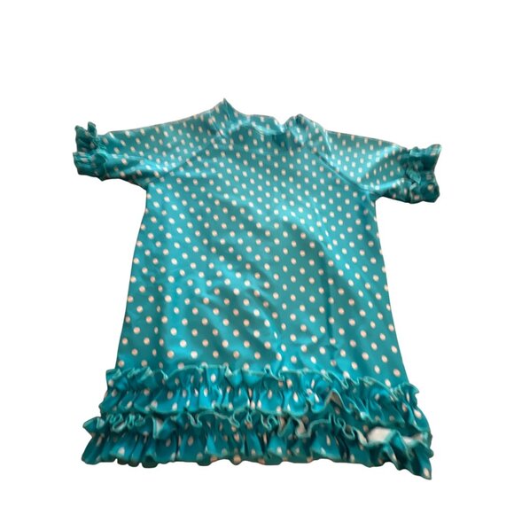 RuffleButts Girls Polka Dot Swim Set & Hat 3-Piece - Picture 2 of 5